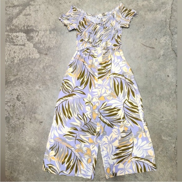 Anthropologie Patrons of Peace Floral Off Shoulder Lilac Jumpsuit Sz Sm NWOT - Picture 3 of 9